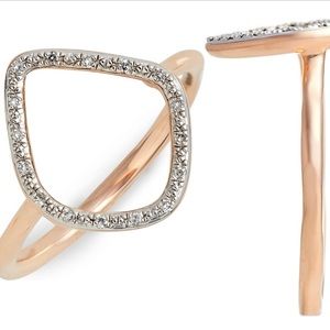 Monica Vinader Rose Gold Riva Diamond Hoop Ring